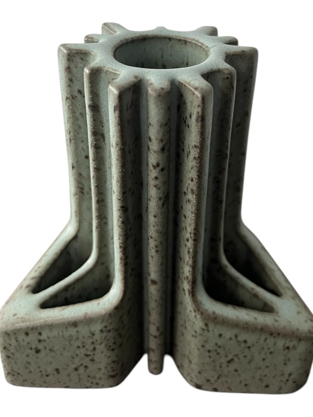 Modern Speckled Sage Ceramic Vase - Sculptural Accent - Pike Studios